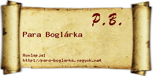 Para Boglárka névjegykártya