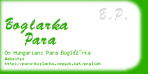 boglarka para business card
